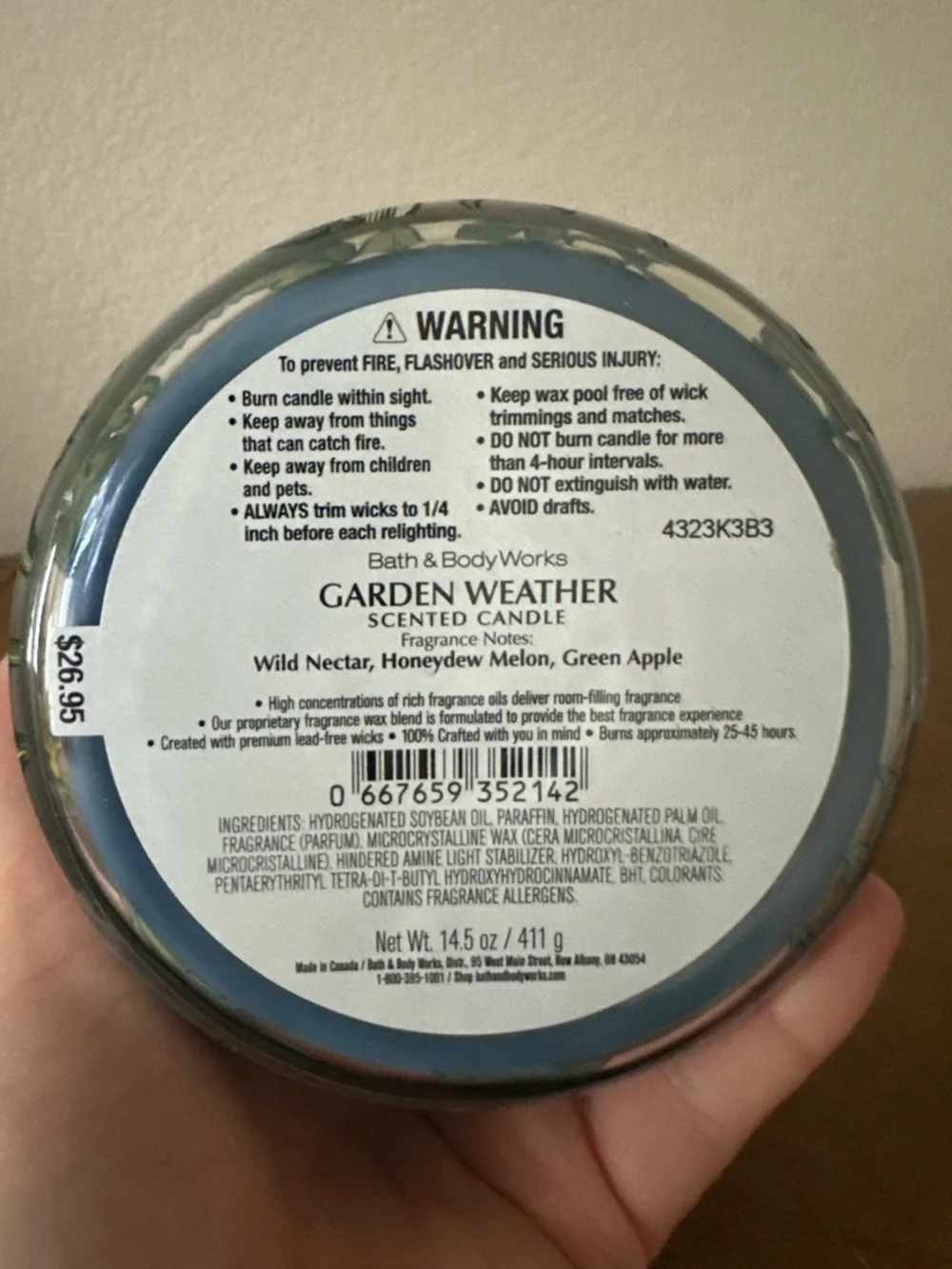 NEW Bath & Body Works Garden Weather 3 wick candle NEW - Picture 3 of 3